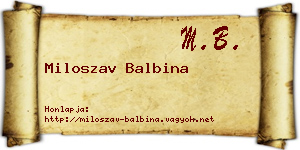 Miloszav Balbina névjegykártya